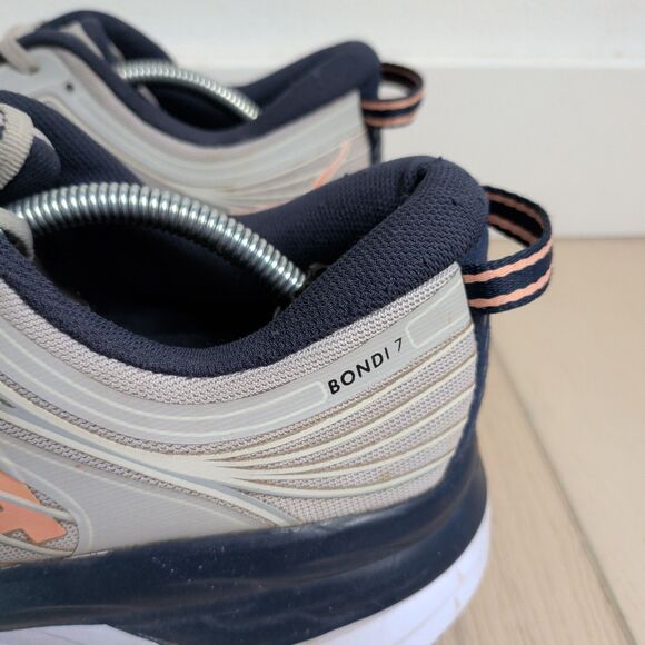 Hoka One One Bondi 7 Shoes Womens 9 Lunar Rock Running Gray Sneakers Athleisure - Picture 2 of 10